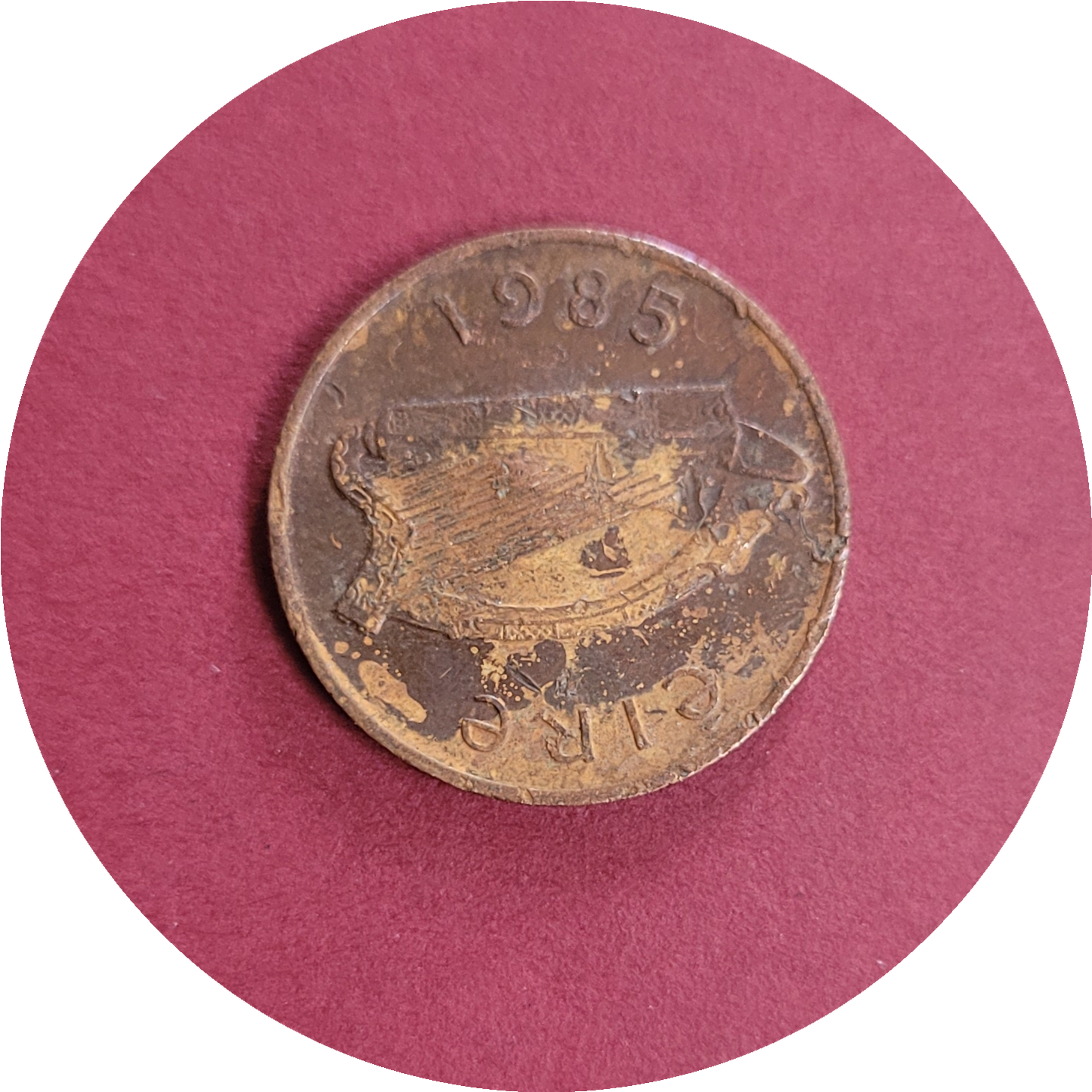 Elizabeth II,
One pence,
Republic of Ireland,
1985 (B)