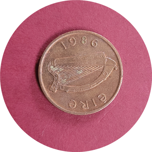 Elizabeth II,
One pence,
Republic of Ireland,
1986 (B)