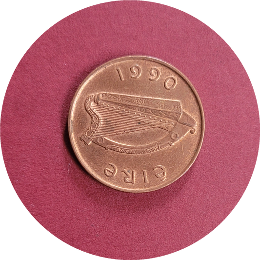 Elizabeth II,
One pence,
Republic of Ireland,
1990 (B)