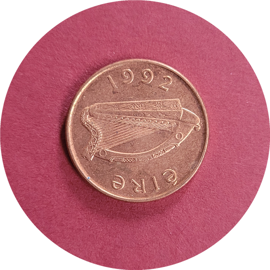Elizabeth II,
One pence,
Republic of Ireland,
1992 (B)