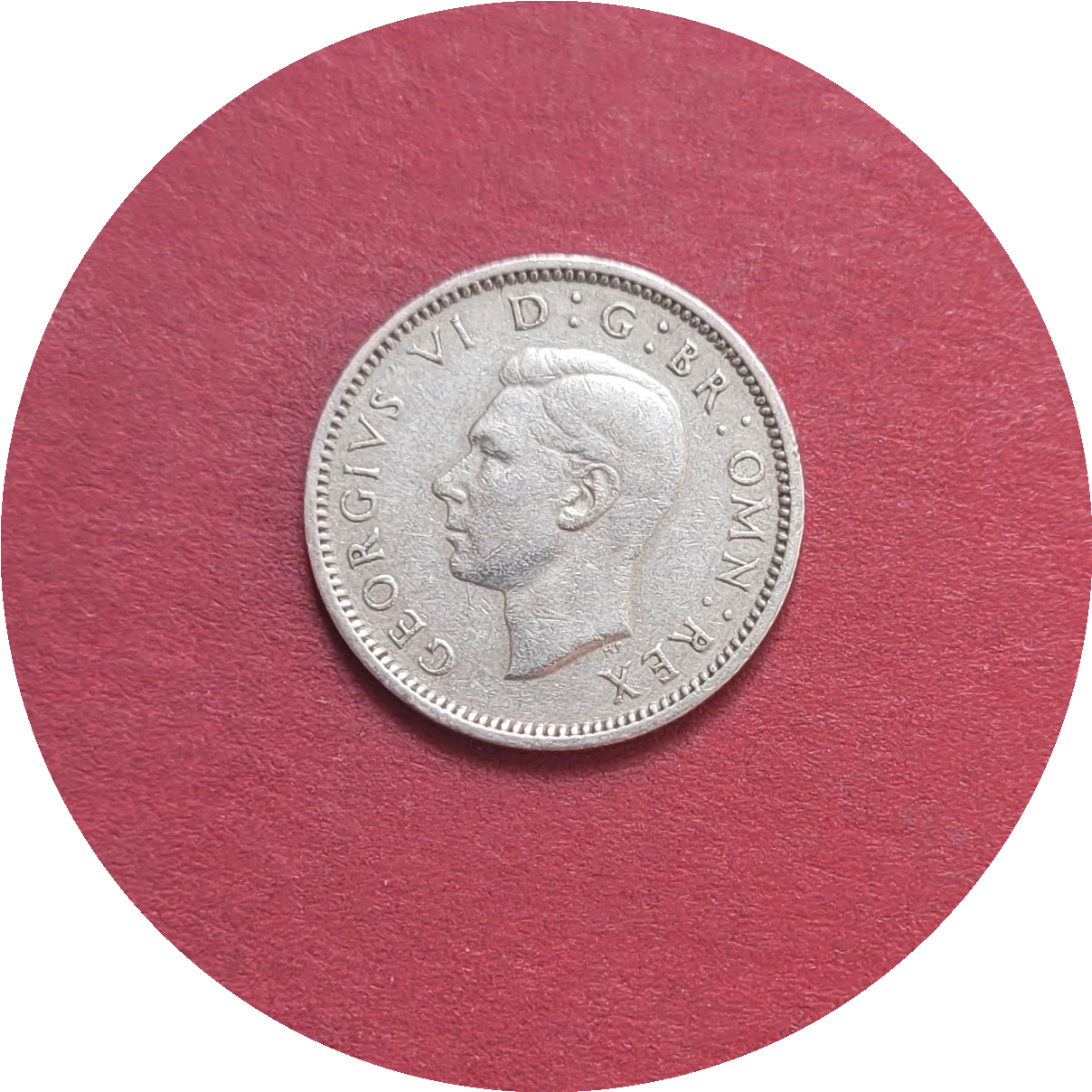 George VI,
Six Pence,
3rd Coinage,
1949
(B)