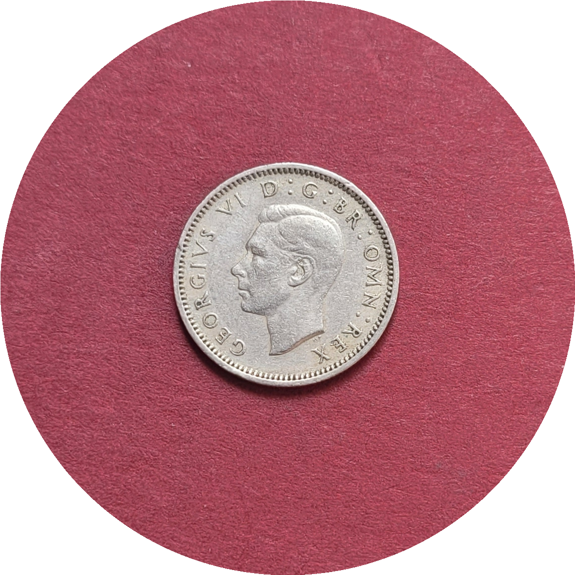 George VI,
Six Pence,
2nd Coinage,
1947 (B)