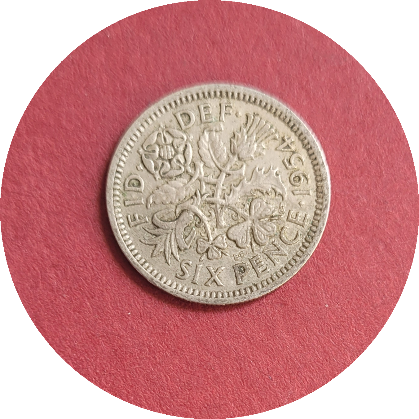 Elizabeth II,
Six Pence,
1st Coinage,
1954 (B)