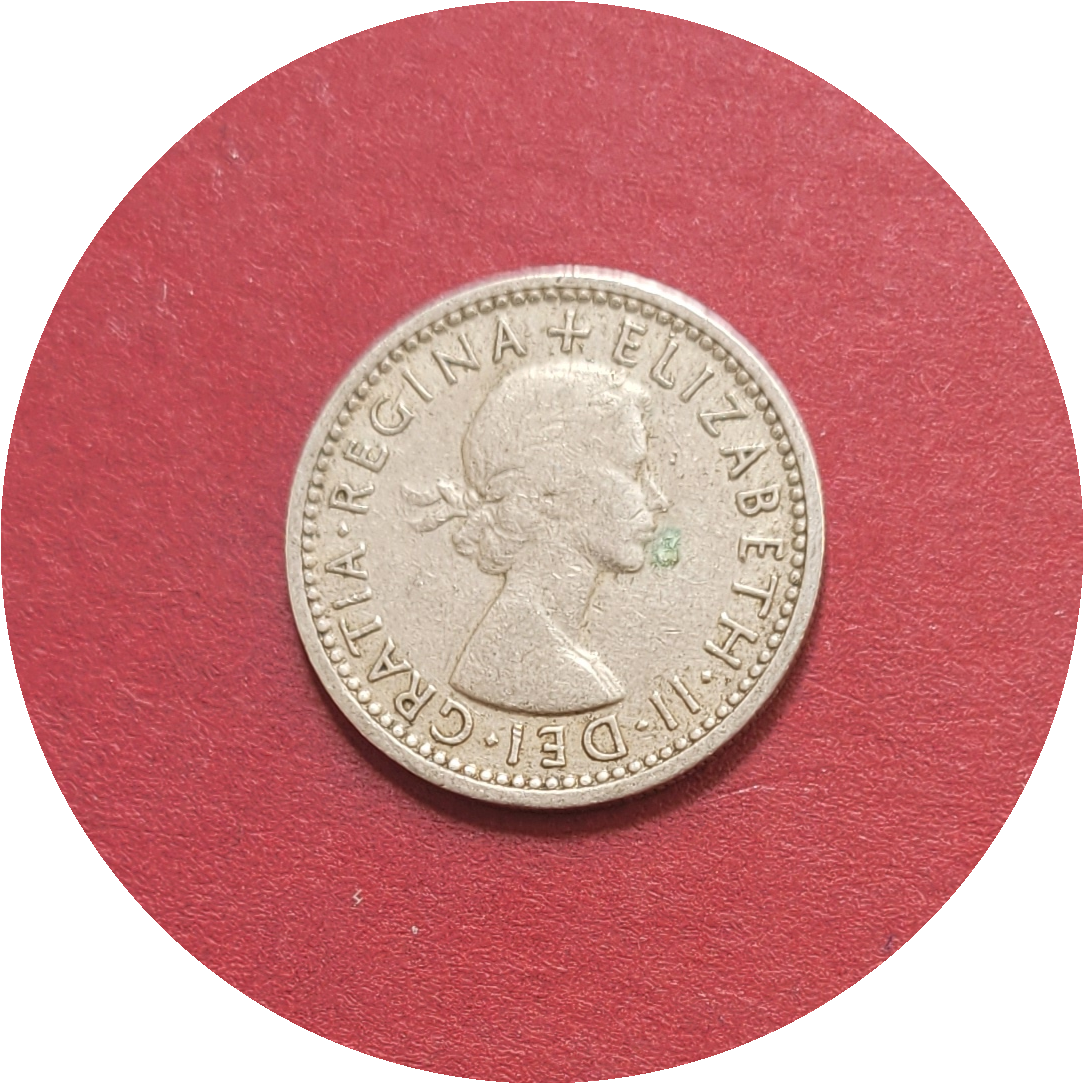 Elizabeth II,
Six Pence,
1st Coinage,
1954 (B)