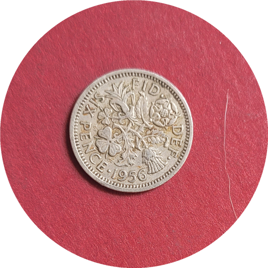 Elizabeth II,
Six Pence,
1st Coinage,
1956 (B)