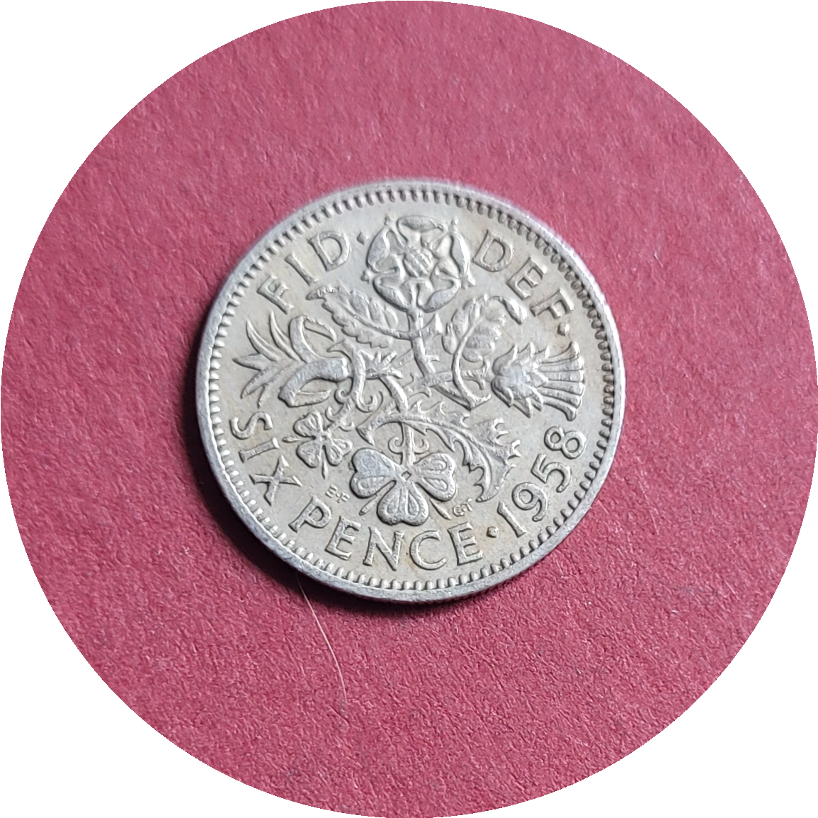 Elizabeth II,
Six Pence,
1st Coinage,
1958 (B)