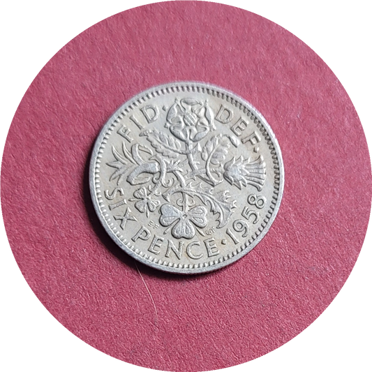 Elizabeth II,
Six Pence,
1st Coinage,
1958 (B)