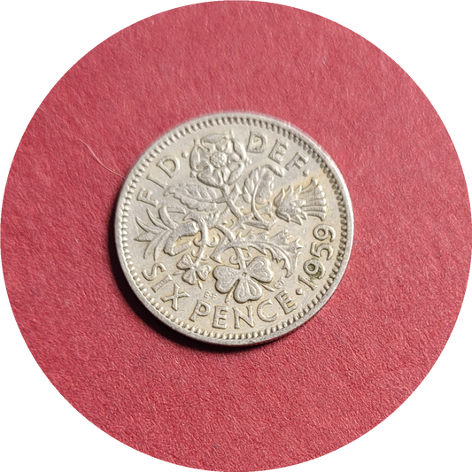 Elizabeth II,
Six Pence,
1st Coinage,
1959 (B)