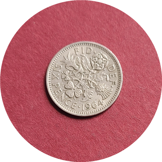 Elizabeth II,
Six Pence,
1st Coinage,
1964 (B)