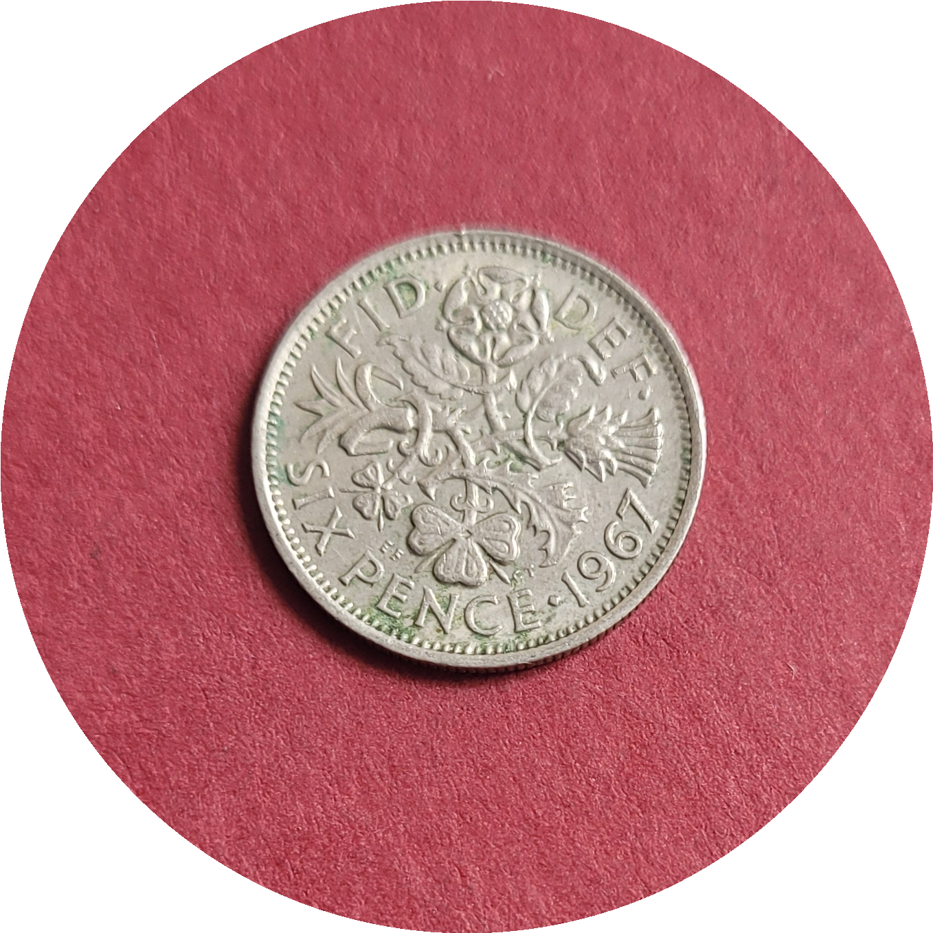 Elizabeth II,
Six Pence,
1st Coinage,
1967 (B)