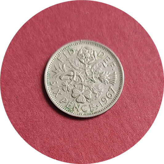 Elizabeth II,
Six Pence,
1st Coinage,
1967 (B)