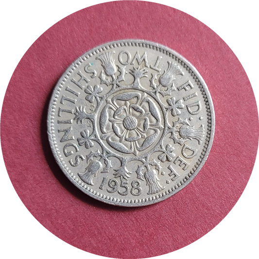 Elizabeth II,
Two Shilling,
1958, (B)