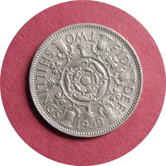 Elizabeth II,
Two Shilling,
1959, (B)