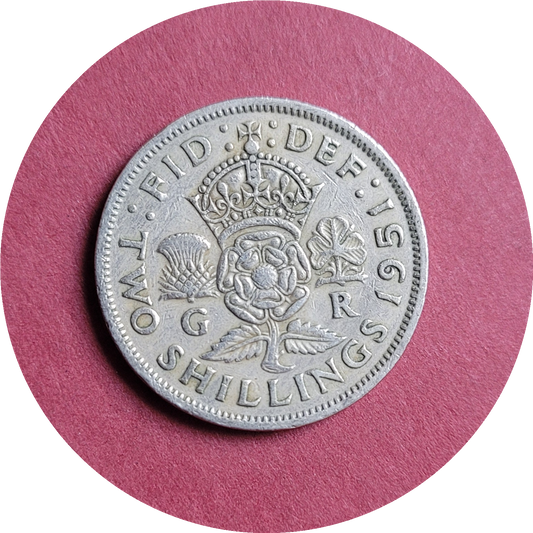 George VI,
Two Shilling,
1951, (B)