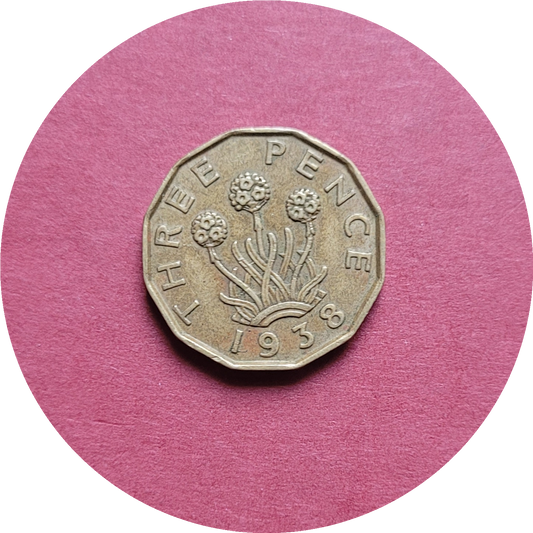 George VI,
Three Pence,
1938, (B)