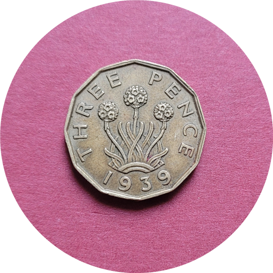 George VI,
Three Pence,
1939, (B)