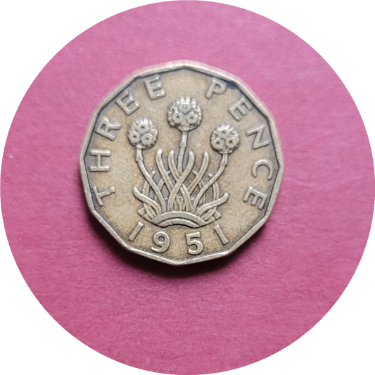 George VI,
Three Pence,
1951, (B)