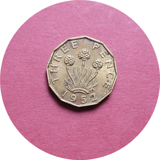 George VI,
Three Pence,
1952, (B)