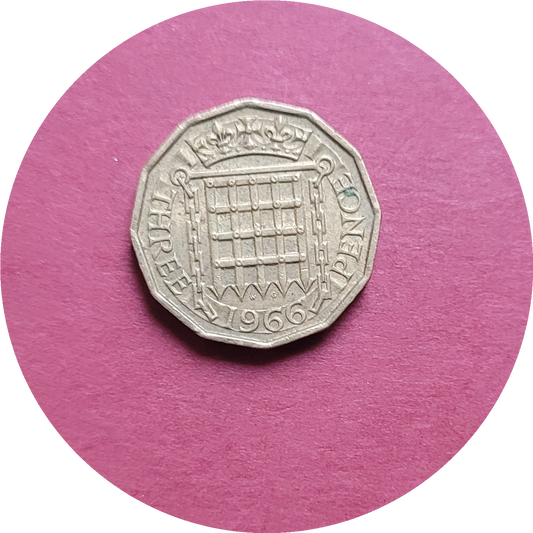 Elizabeth II,
Three Pence,
1966, (B)