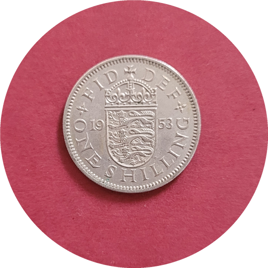 Elizabeth II,
One Shilling,
England,
1953 (B)