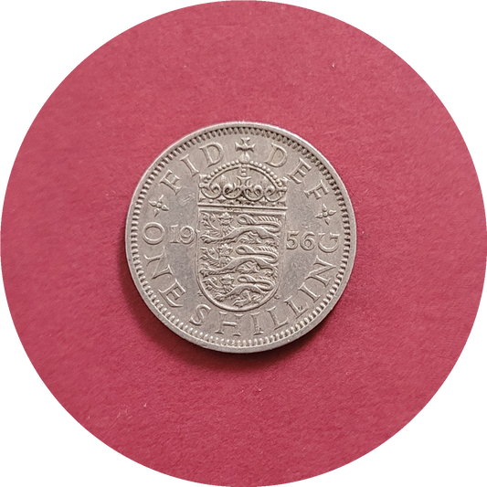 Elizabeth II,
One Shilling,
England,
1956 (B)