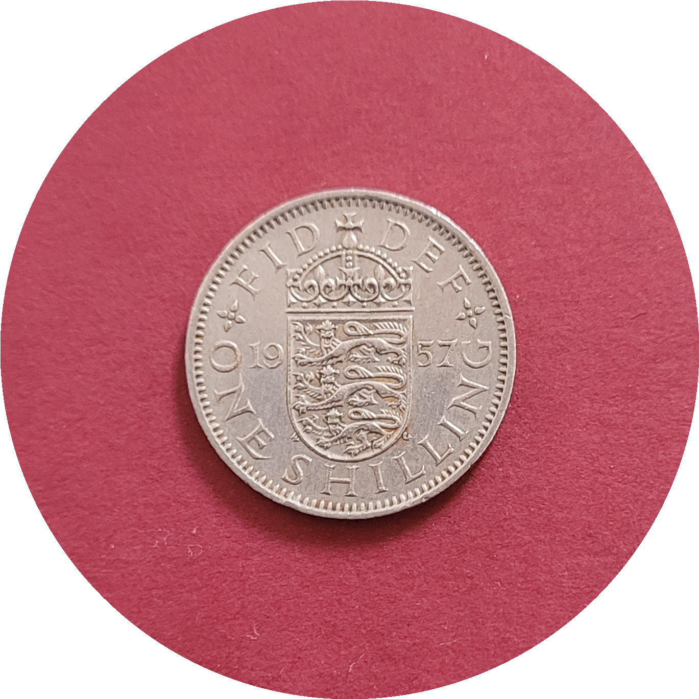 Elizabeth II,
One Shilling,
England,
1957 (B)