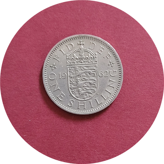 Elizabeth II,
One Shilling,
England,
1962 (B)