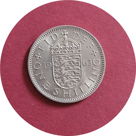 Elizabeth II,
One Shilling,
England,
1963 (B)