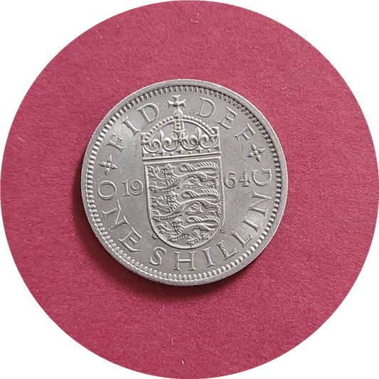 Elizabeth II,
One Shilling,
England,
1964 (B)