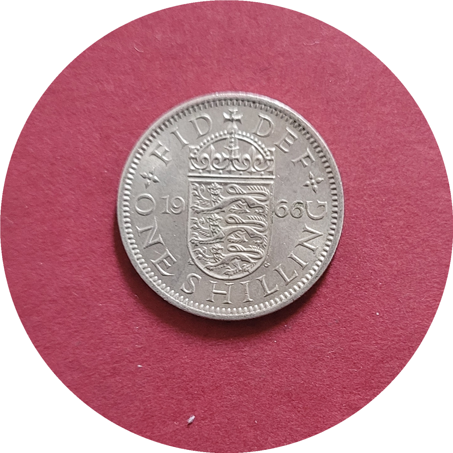 Elizabeth II,
One Shilling,
England,
1966 (B)