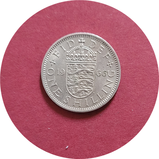 Elizabeth II,
One Shilling,
England,
1966 (B)