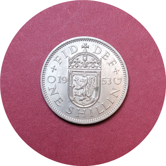 Elizabeth II,
One Shilling,
Scotland,
1953 (B)