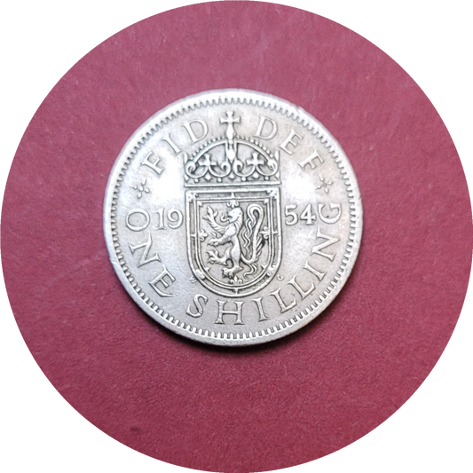 Elizabeth II,
One Shilling,
Scotland,
1954 (B)