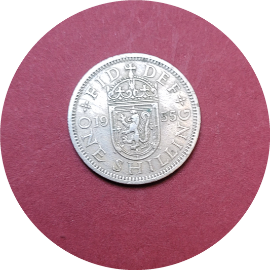 Elizabeth II,
One Shilling,
Scotland,
1955 (B)