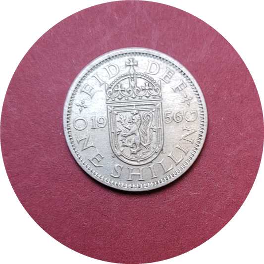 Elizabeth II,
One Shilling,
Scotland,
1956 (B)