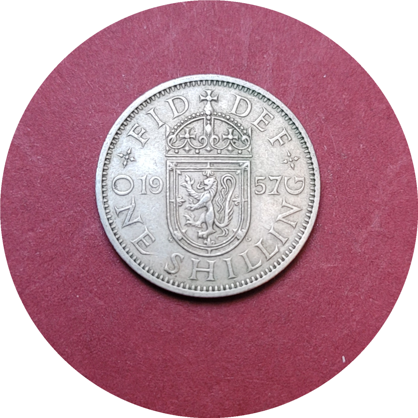 Elizabeth II,
One Shilling,
Scotland,
1957 (B)