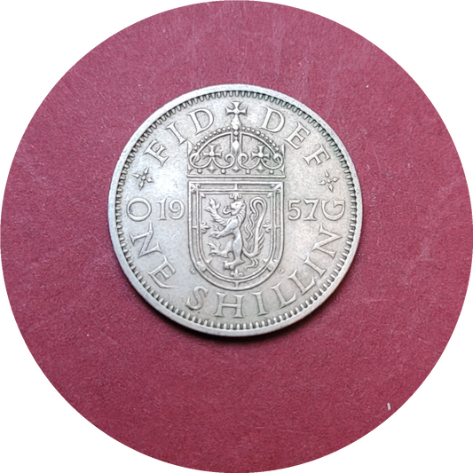 Elizabeth II,
One Shilling,
Scotland,
1957 (B)