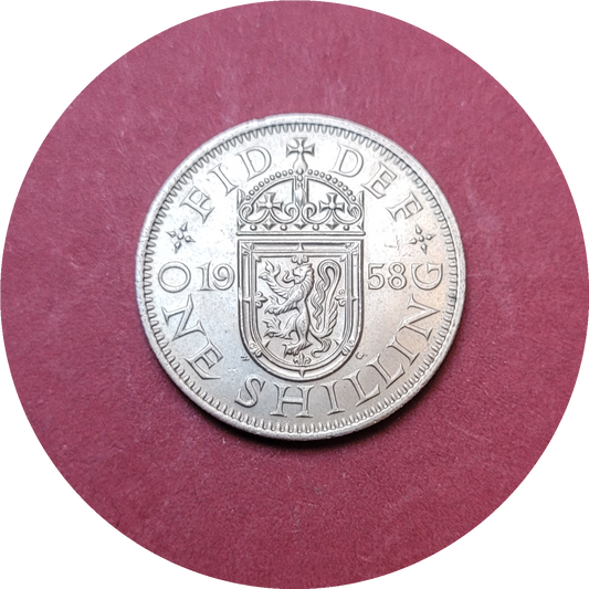 Elizabeth II,
One Shilling,
Scotland,
1958 (B)