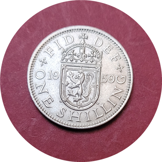 Elizabeth II,
One Shilling,
Scotland,
1959 (B)