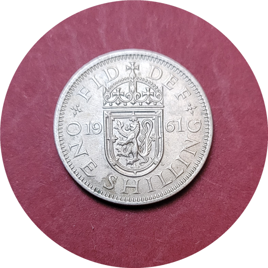 Elizabeth II,
One Shilling,
Scotland,
1961 (B)