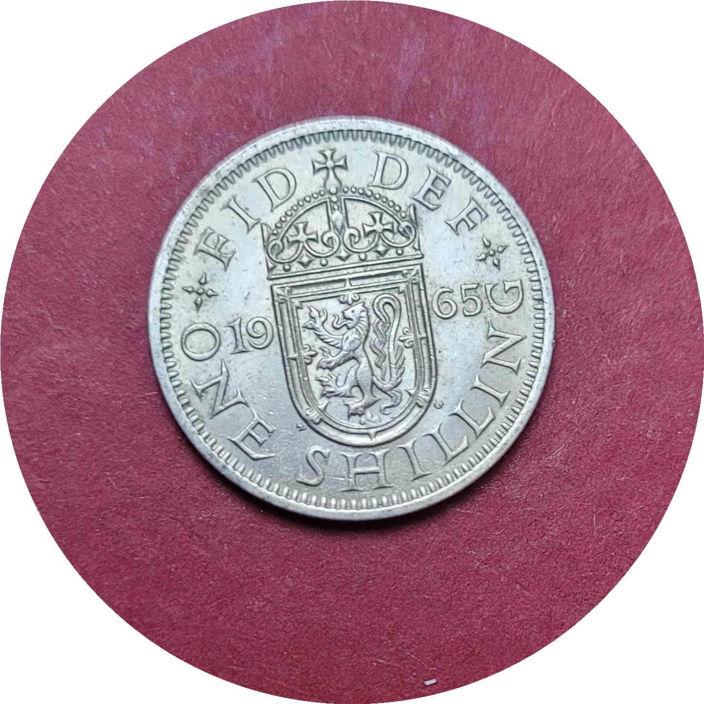 Elizabeth II,
One Shilling,
Scotland,
1965 (B)