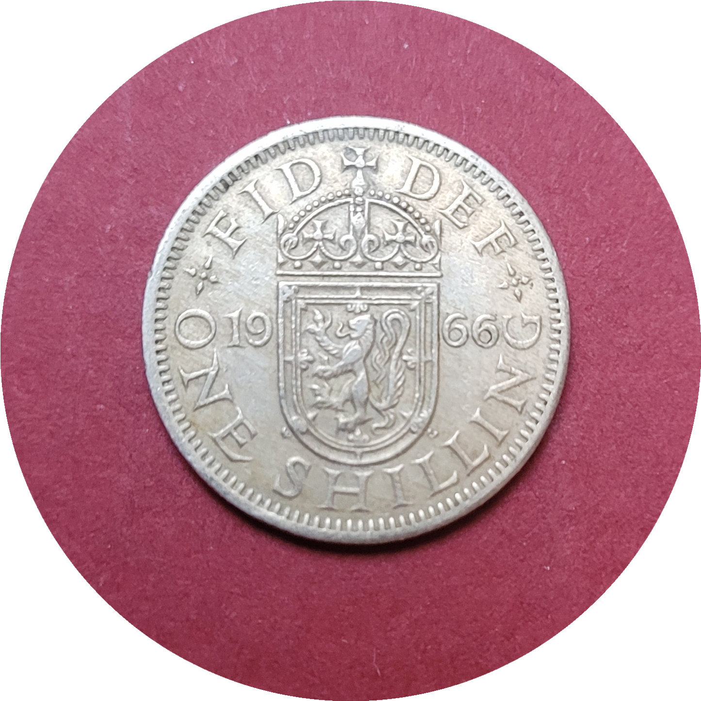 Elizabeth II,
One Shilling,
Scotland,
1966 (B)