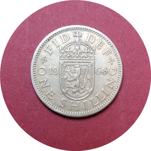 Elizabeth II,
One Shilling,
Scotland,
1966 (B)