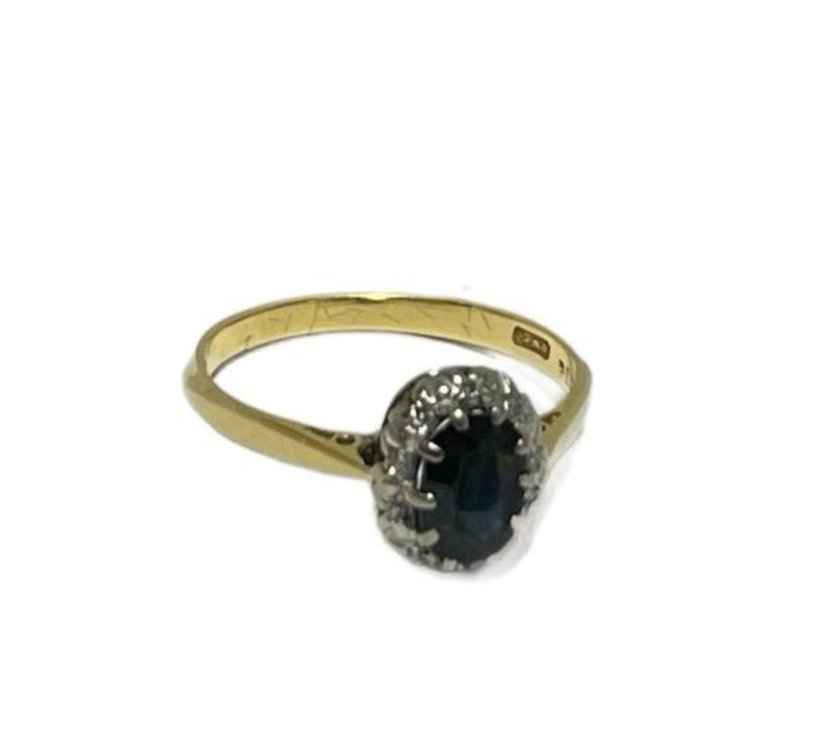 22CT Gold, Diamond and Sapphire Ring Size O Jewellery