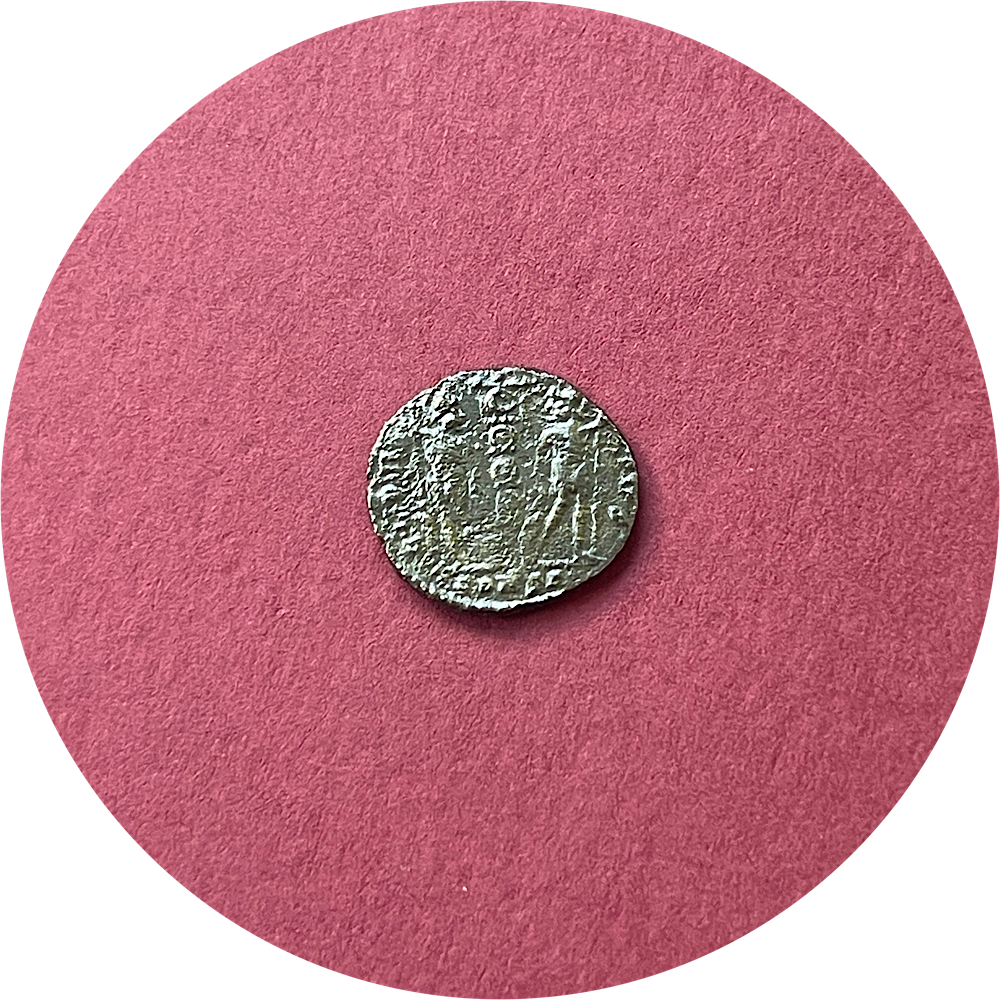 Constantine II,
Constantinian Dynasty,
Roman Billon,
Centenionalis,
Arles mint SCONST,
ca. 337-340AD  (N)