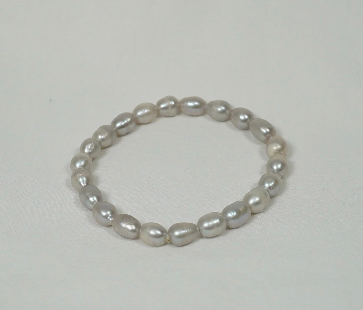 Three Pearl Bracelets - Grey Cream Peach Jewellery