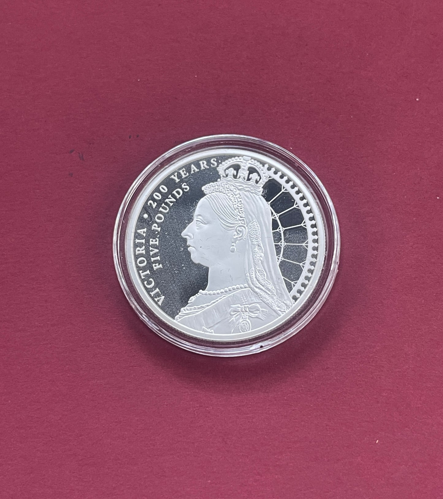 Elizabeth II,
Five Pound Set,
£5, Silver Plated 5 Coin Set,
200th Anniversary of Queen Victoria,
Alderney,
With COA,
2019 (B)