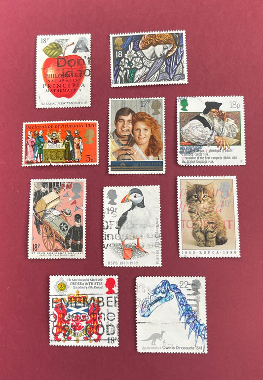 British Stamps,  10 Mixed British Stamps,  All years 6