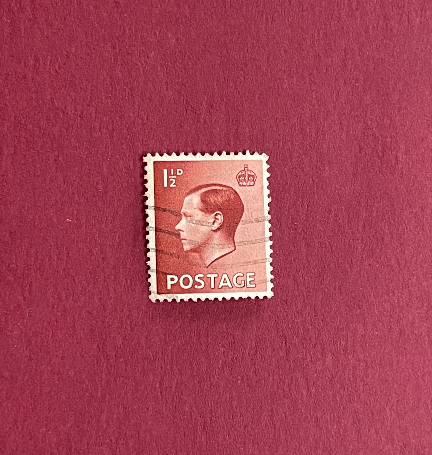 Edward VIII,

Definitive Stamp,

1 and 1/2D, Brown Stamp,

Great Britain,

1936