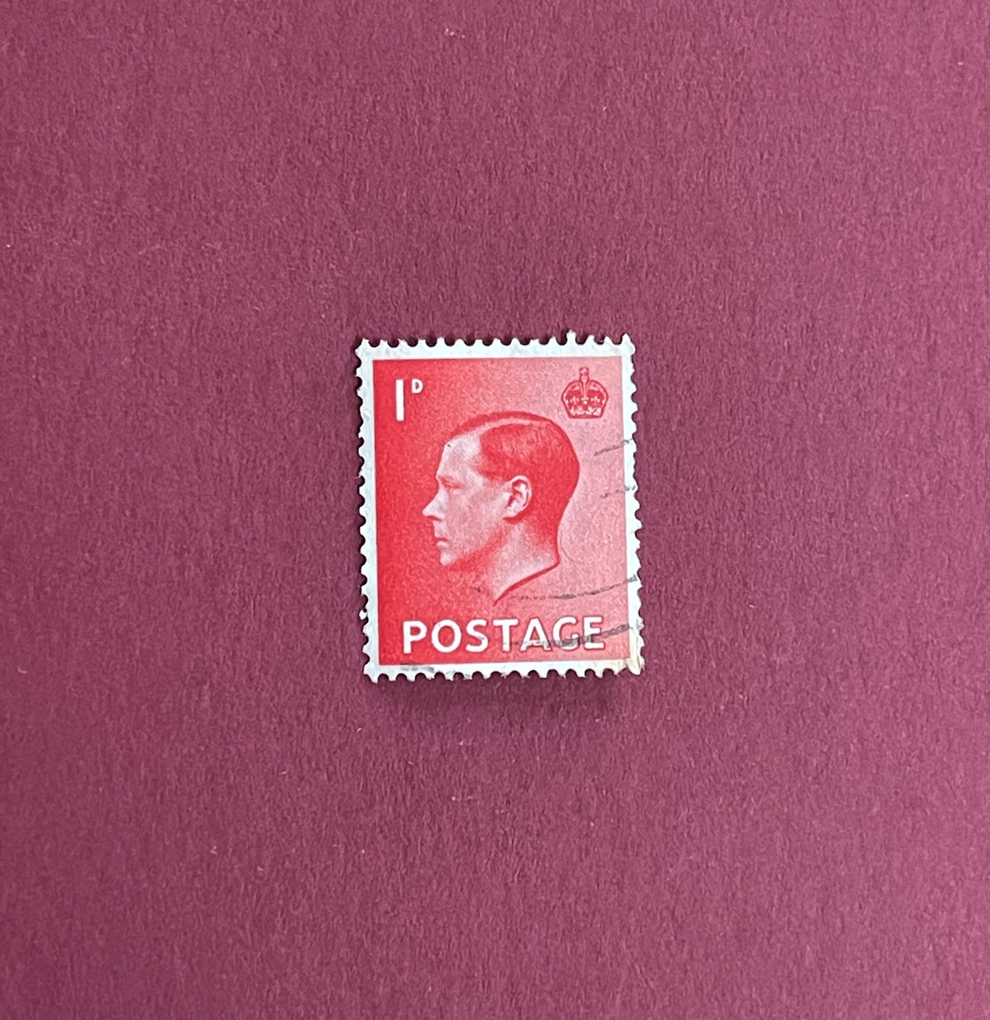 Edward VIII,

Definitive Stamp,

1D, Red Stamp,

Great Britain,

1936